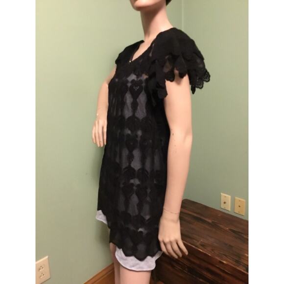 ALICE By TEMPERLEY Black Cotton lace Sheer Tunic Top Sz2 NWT Retail $145 - Picture 9 of 12